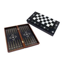 Black Handmade Backgammon Nacre