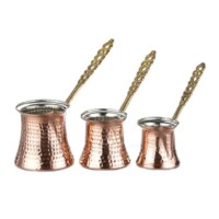Turkish Coffee Pot Set 3 Pcs Copper
