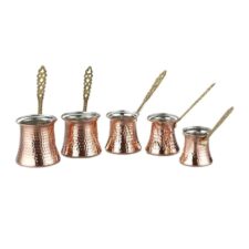 Turkish Coffee Pot Set 5 Pcs Copper