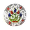 Turkish-Iznik-Tile-Handmade-Halic-&-Tulip-Ceramic-Plate-D-25cm