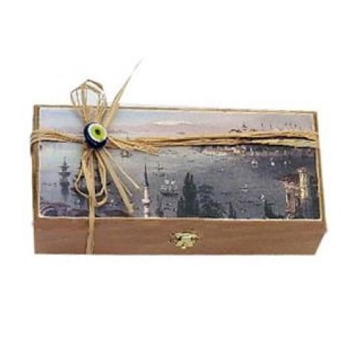 Koska Traditional Turkish Delight with Double Pistachios – Wooden Boxed