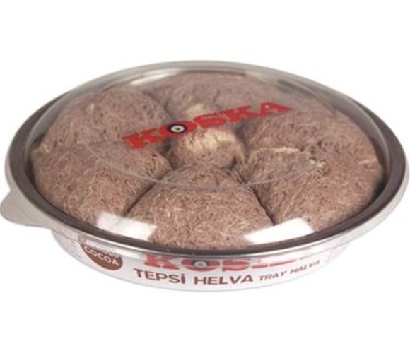 Koska Traditional Turkish Cocoa-Flavored Tray Halva-Candy, 650 gr (22.92oz)