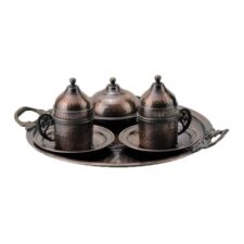 Turkish-Copper-Coffee-Set-Handcrafted-Antiquing-(Set-Of-6)