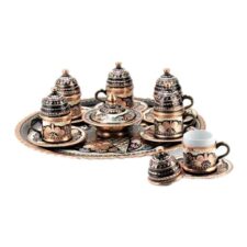 Turkish-Copper-Coffee-Set-Handcrafted-Erzincan-(Set-Of-6)