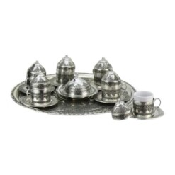Turkish-Copper-Coffee-Set-Handcrafted-Grape-(Set-Of-6)