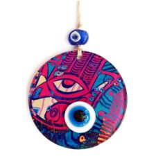 Fusion Evil Eye Blown Glass Pink Evil Eye Hand