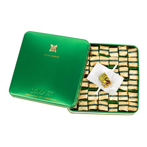 Premium-Turkish-Delight-Box-with-Real-Emerald-Brooch,-LokArt,-454g-–-16oz
