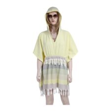 Loincloth-Dress-Hooded-Stripe-Lemon-Yellow