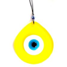 Yellow Color Drop Pattern Evil Eye Beads Handmade Wall Ornament