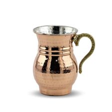 6 Pulsed Red Copper Mugs 1041