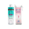 Neutrogena Skin Detox 3-Effect Micellar Water 400 ml (13.52floz) & Johnson's Baby Pure Cotton Make-up Pads 80 Pieces