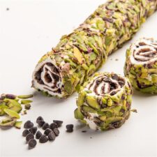 Koskeroglu Coated with Pistachio Turkish Delight with Chocolate Chips