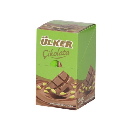 Ulker Milk Chocolate with Pistachio 32 gr (1.12oz) - 12 Pieces