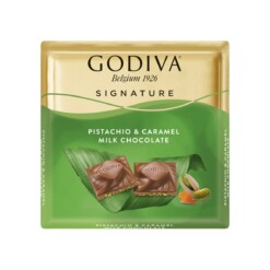Pistachio and Caramel Square Milk Chocolate Godiva 60 gr (2.11oz)
