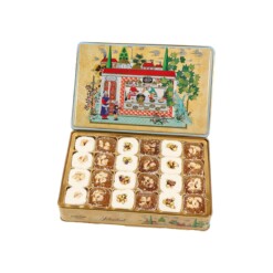 Turkish Delight Roll and Sultan Turkish Delight with Mixed Nuts in Metal Box Lokum Atolyesi 800 gr (28.21oz)