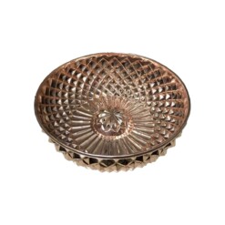 Copper Hammam Bowl with Pyramid Engraving 20 cm Efemir Bakircilik