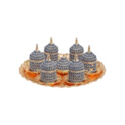 Evil Eye Gold Turkish Coffee Set for Six