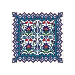 Tulip Patterned 60x60 cm Ottoman Style Ceramic Tile Set