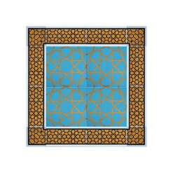 Yellow and Turquoise Turkmen Star 60×60 cm Tile Set